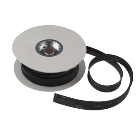 Kable Kontrol Braided Cable Sleeve, 5/8 in Inside Dia., 100 ft, Polyethylene Terephthalate, Black FW058-100